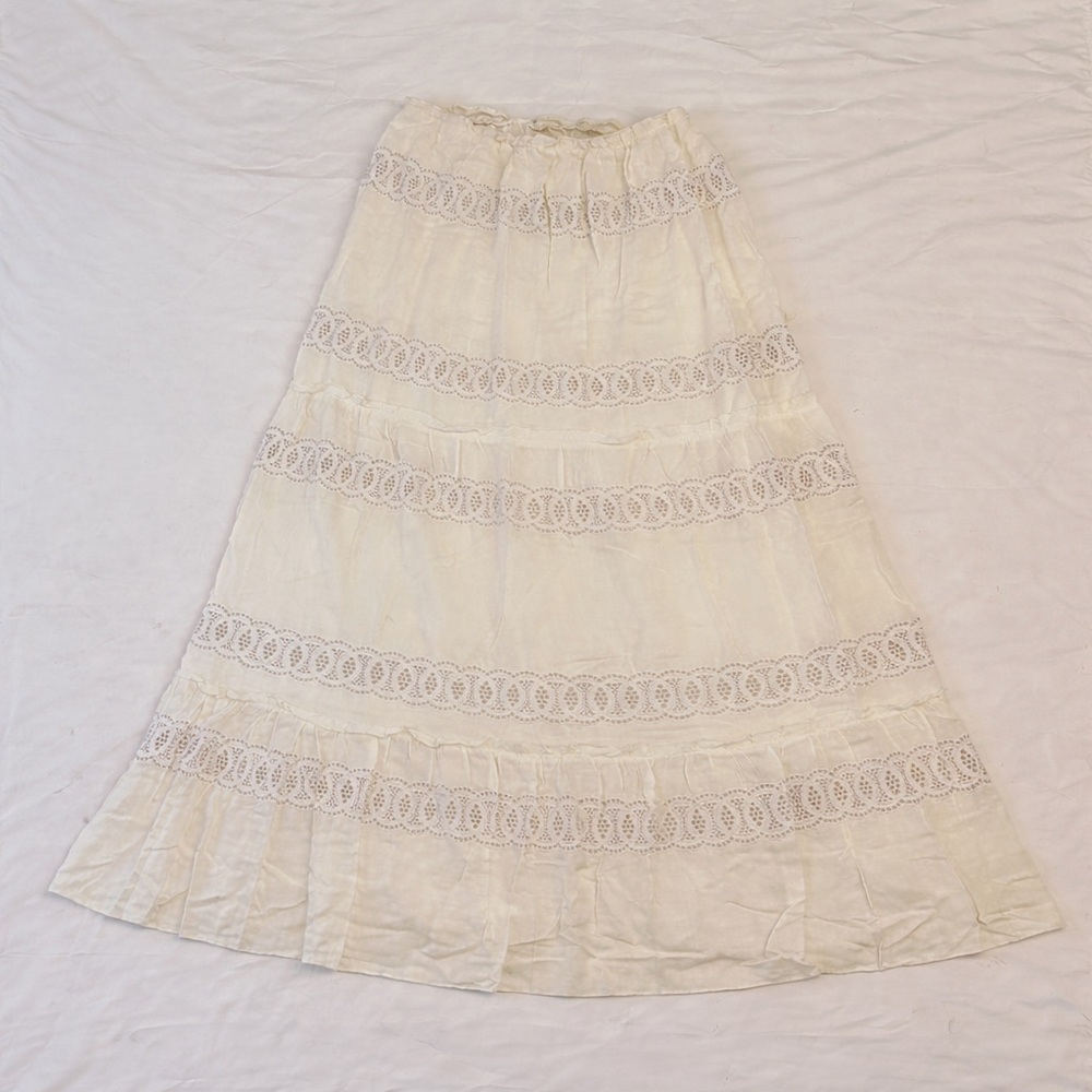 Maxi Cream Lace Skirt
